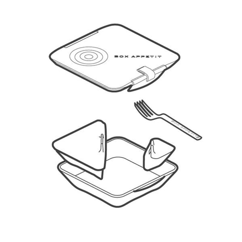 Ланч-бокс black+blum, box appetit, 1 л, черный