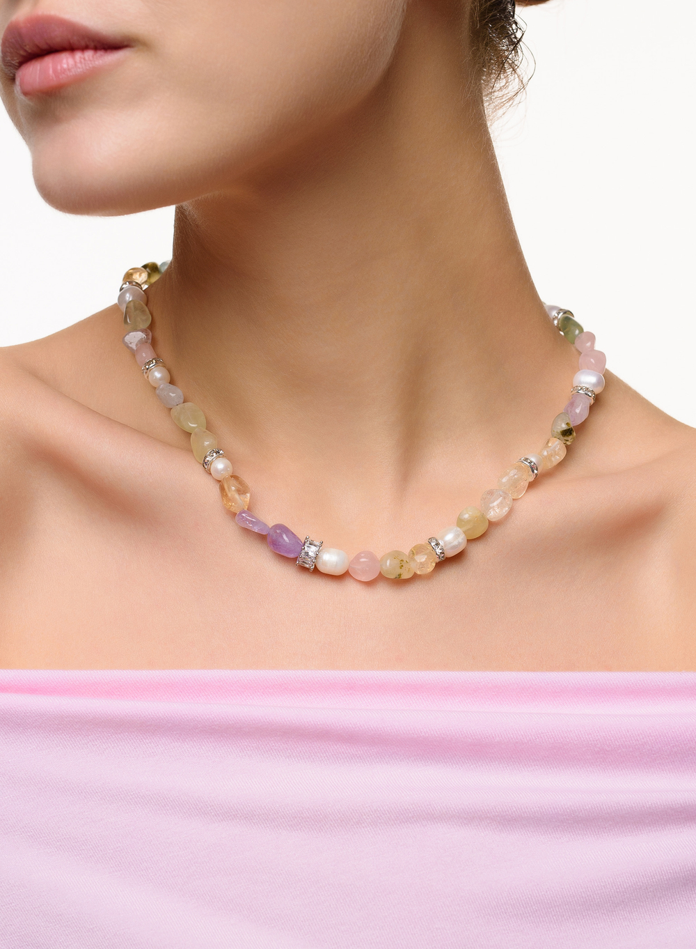 Колье "Bloom colour" Silver