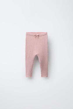 ZARA ЛЕГИНСЫ В РУБЧИК, СВЕТЛО-РОЗОВЫЙ