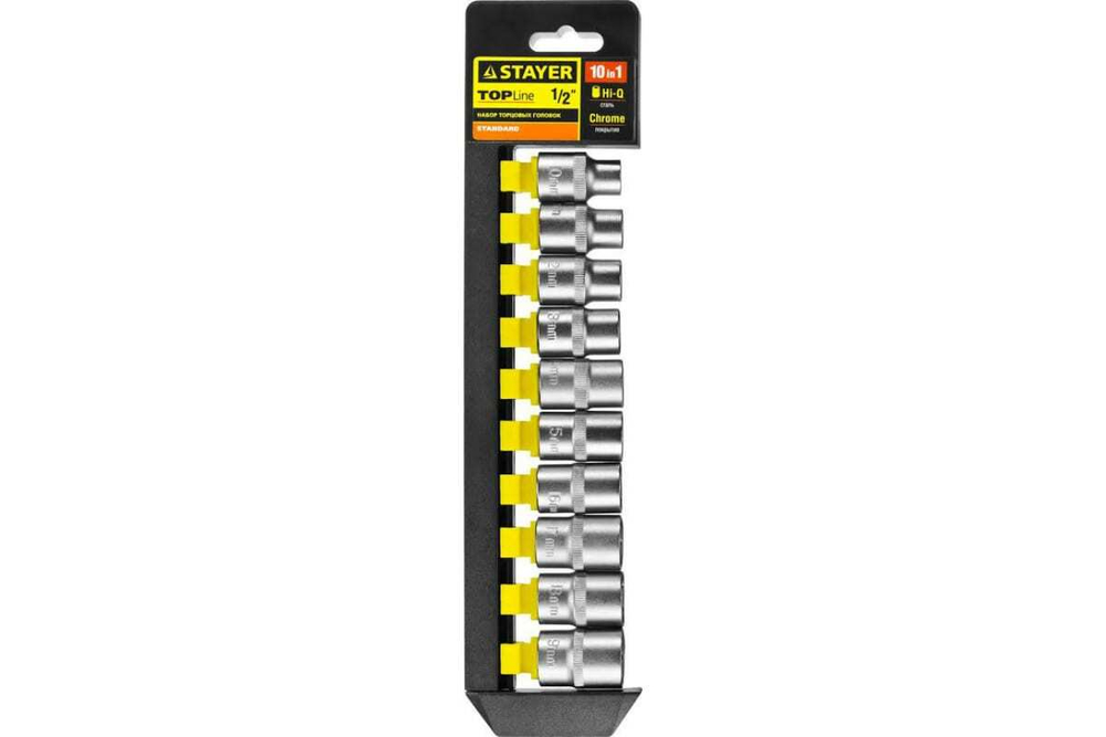 Головки торцевые (10-19 мм; 1/2") 10 шт. "STANDARD" STAYER 27755-H10
