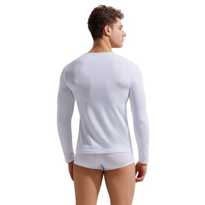 Мужской лонгслив с глубоким вырезом Gauvine (Размер: XL) (Цвет: белый)