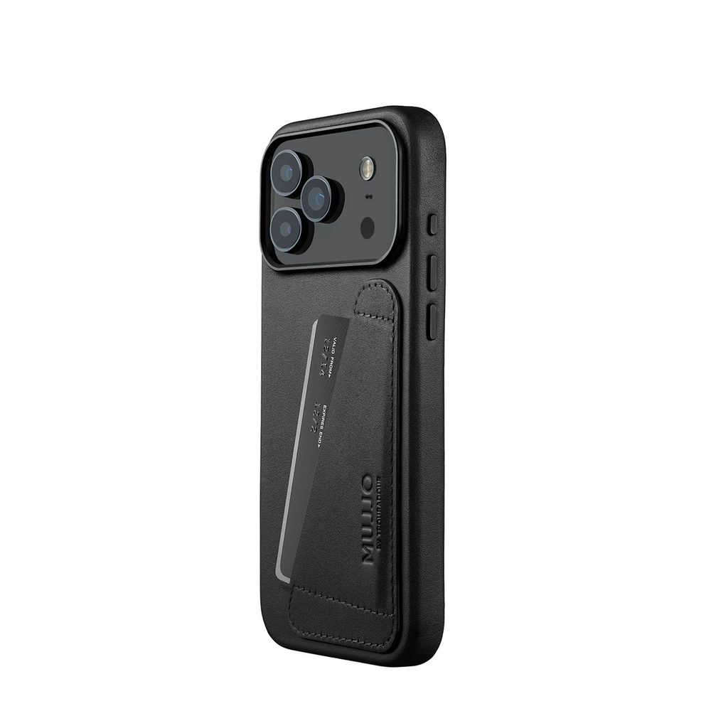 Чехол Mujjo Wallet Leather для iPhone 17 Pro Max черный