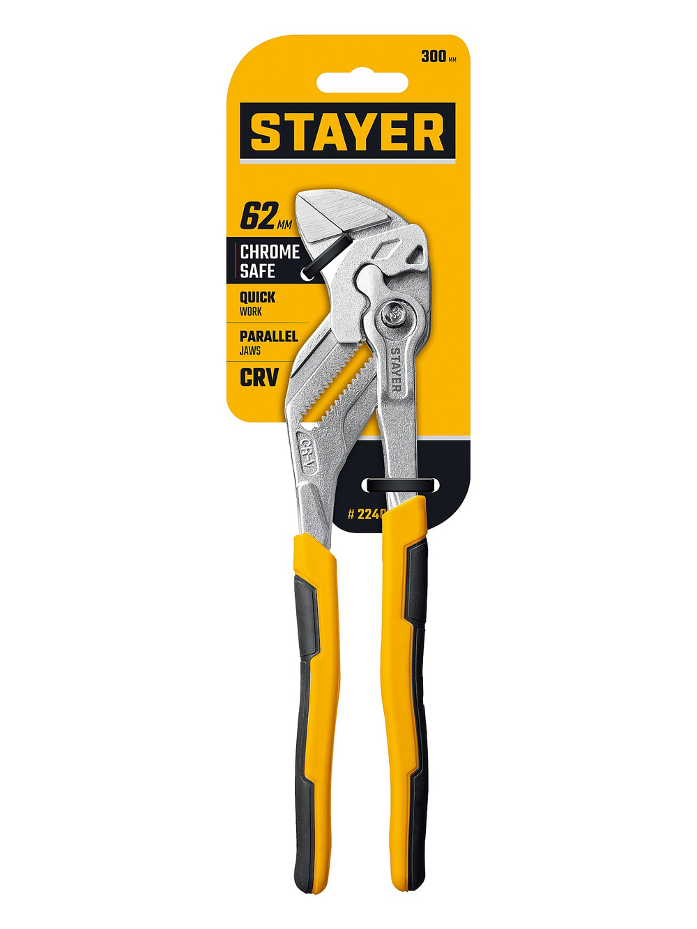 STAYER PlierWrench 300 мм, захват 68 мм, переставные клещи-гаечный ключ (22403)
