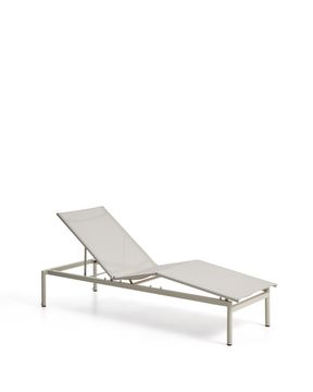 Шезлонг Lesina из серо-коричневого алюминия и текстиля цвета экрю