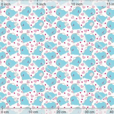 Голубой кит и сердечки  by katerina0020 600 DPI