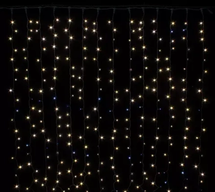 Занавес с мерцающим диодом 3*3 м., 220V, 600 теплых белых LED ламп, черный провод, Winner Light (ww.03.6B.600+)