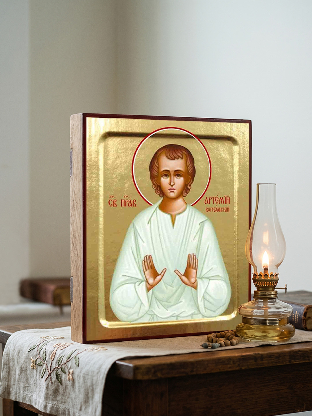 Икона Артемия Веркольского, праведного на дереве: 125 х 160 (Синопсисъ)