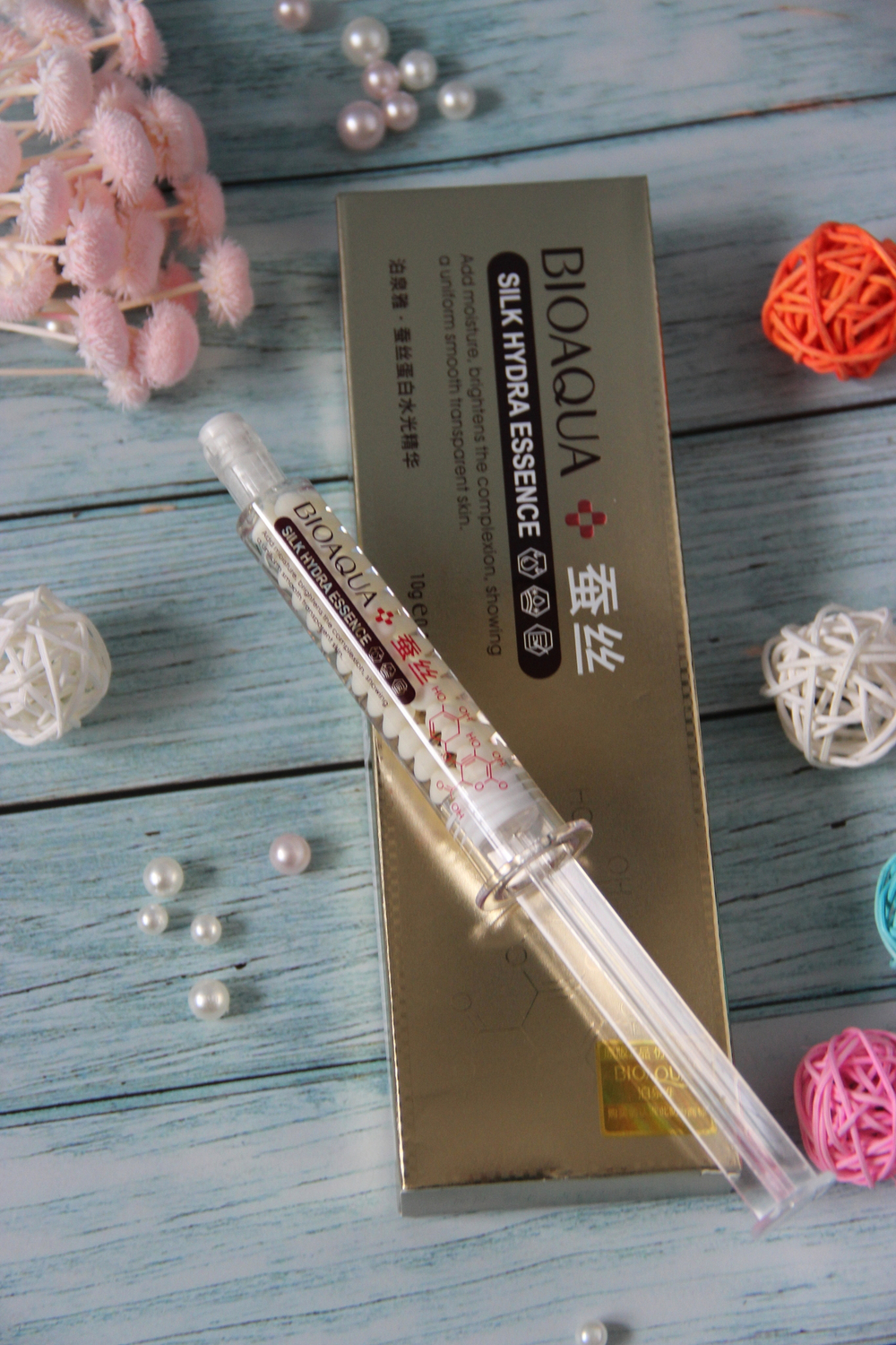 Сыворотка с пептидами шелка и гиалуроновой кислотой, 10г