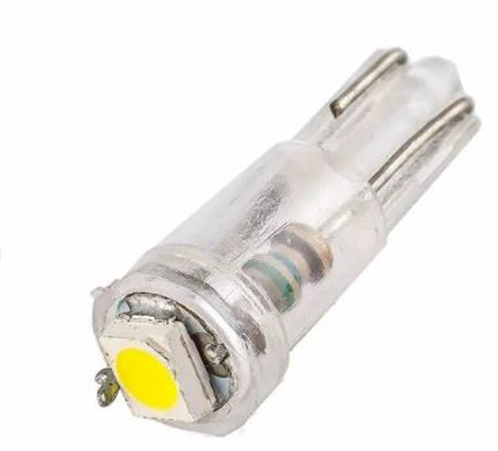 Светодиод 12V T 5   1SMD 3528 WHITE МАЯК (без патрона) 12T5-W\1SMD
