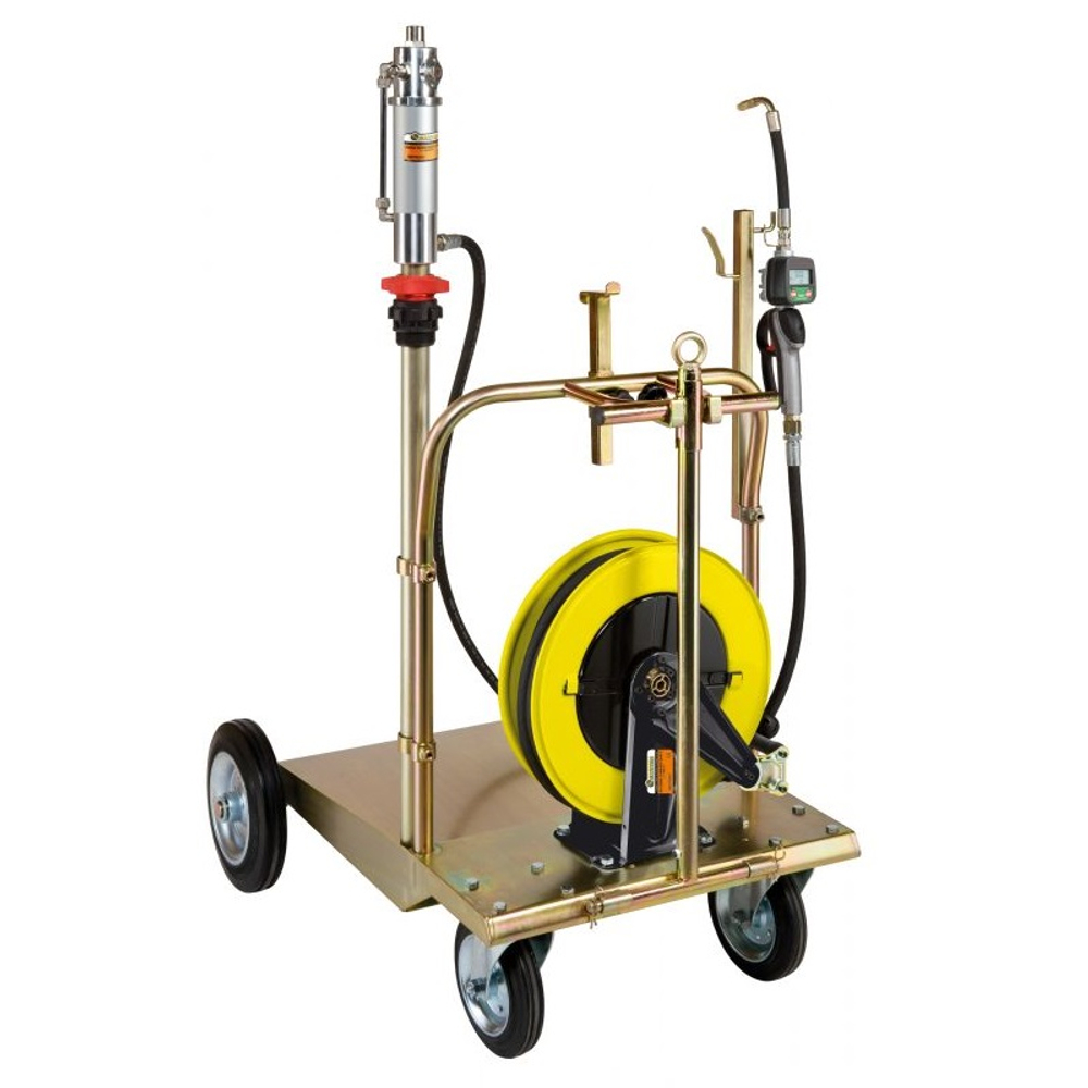 Передвижной комплект для раздачи масла из бочек 180-220 кг, насос 3:1, катушка 10м, ECODORA (Италия)