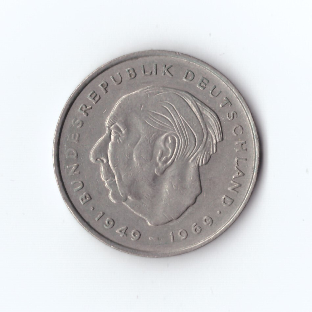Германия 2 марки 1970 г Теодор Хесс UNC