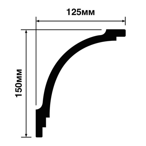 HiWood. Карниз A195 (150х125х2000мм). Фитополимер/дюрополимер