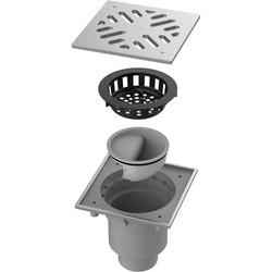 ТП-606S Трап уличный с решеткой и рамкой из нержавеющей стали Dn110/160