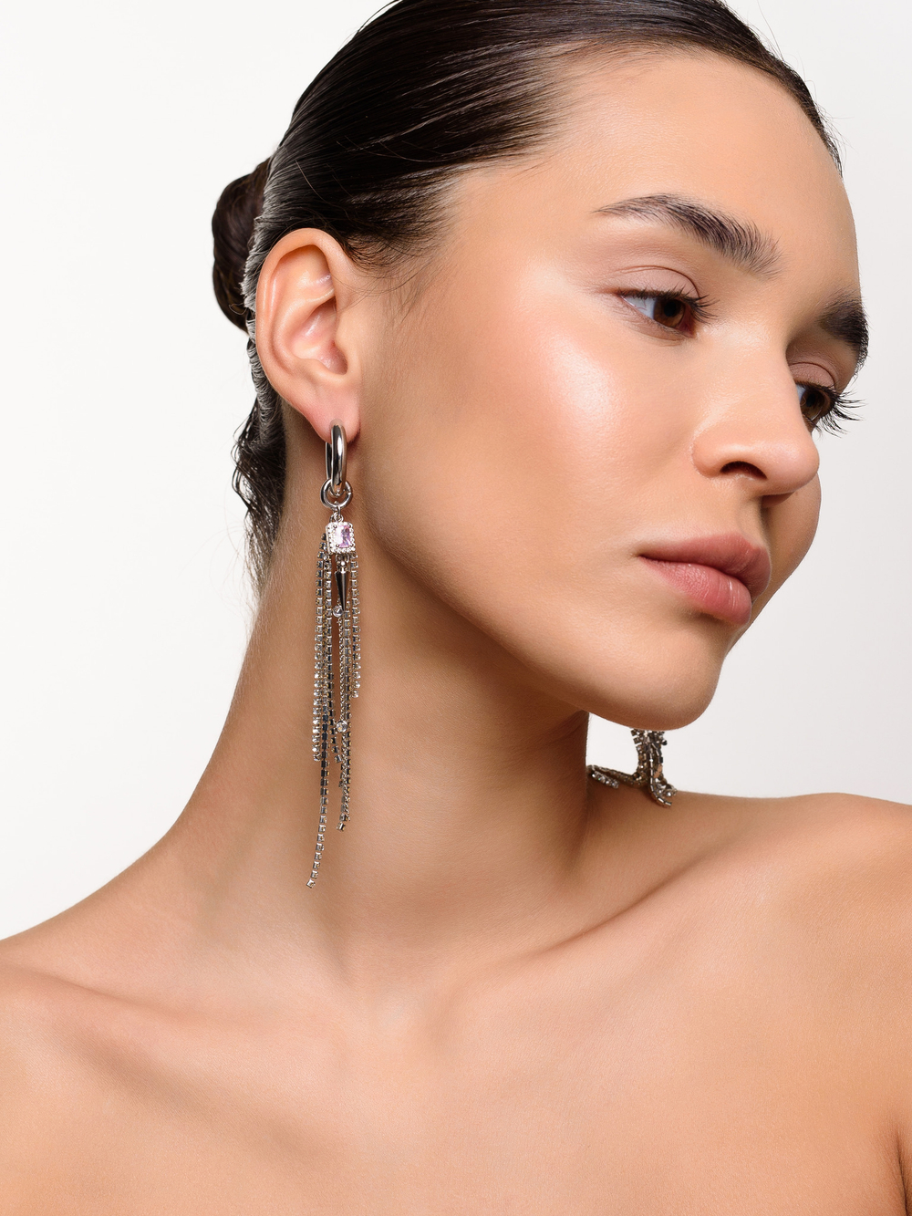 Моносерьга "Thorn pink caramel"