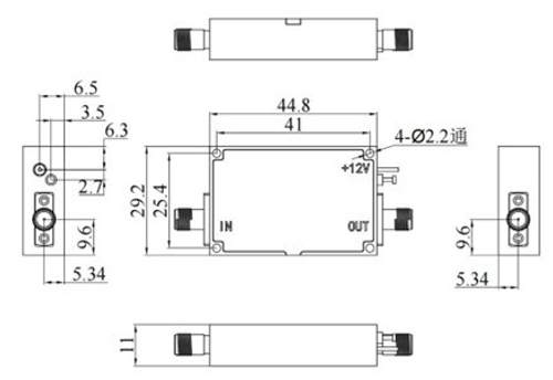 LF-LA3525-18G, Широкополосный малошумящий усилитель, 1-18GHz, 35dB
