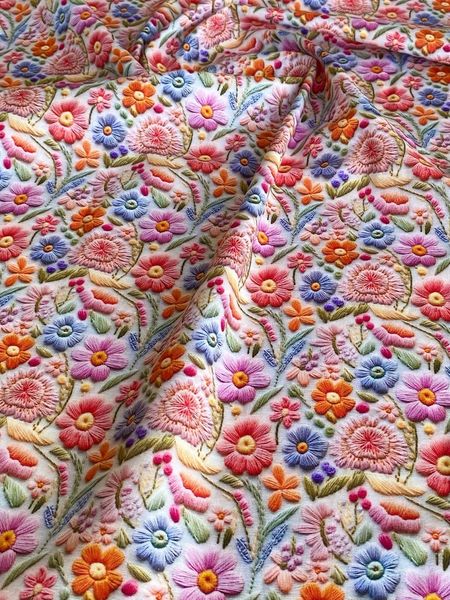 ИМИТАЦИЯ ЦВЕТОЧНОЙ ВЫШИВКИ  #3,  100% хлопок Handmade Fabrics 2
