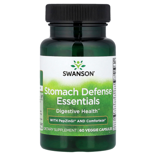 Swanson, Stomach Defense Essentials, 60 растительных капсул