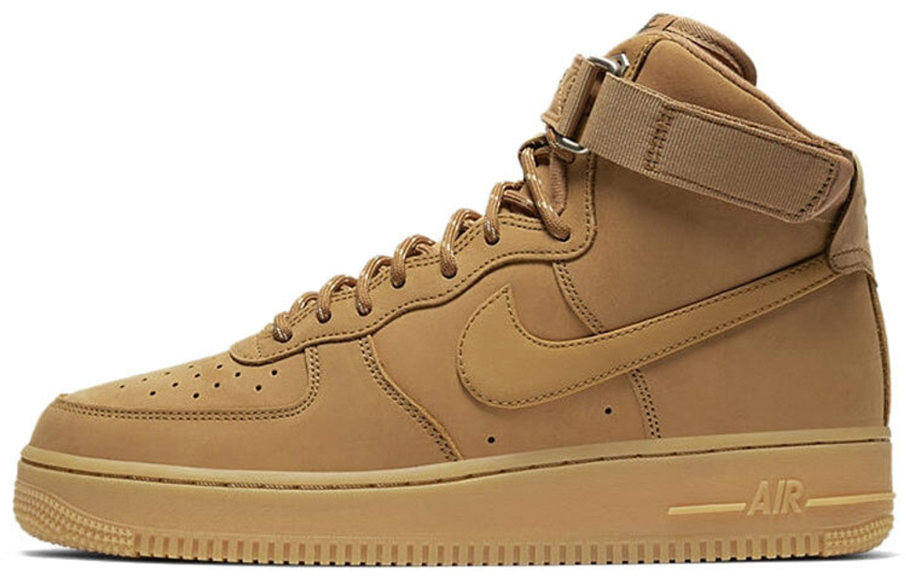 Nike Air Force 1 07 WB Flax wear-resistant non-slip high-top sneakers for men and women the same wheat color