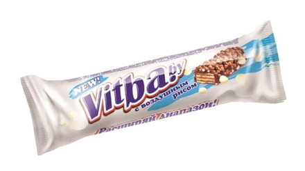 Вафельный батончик "vitba.by" с воздушным рисом в молочной глазури 38г. Витьба