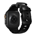 Спортивный ремешок Nomad Rocky Point Band Special Edition Carbon Black для Apple Watch 44, 45, 46 мм и Ultra 2–3 Водостойкий ремешок из фторэластомера с классической застёжкой из титана 5-го класса. На запястье обхватом 145–195 мм