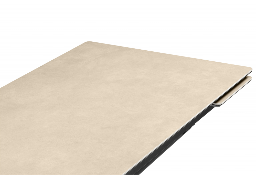 Керамический стол Woodville Мэриан 120(180)х80 okara light yellow, черный