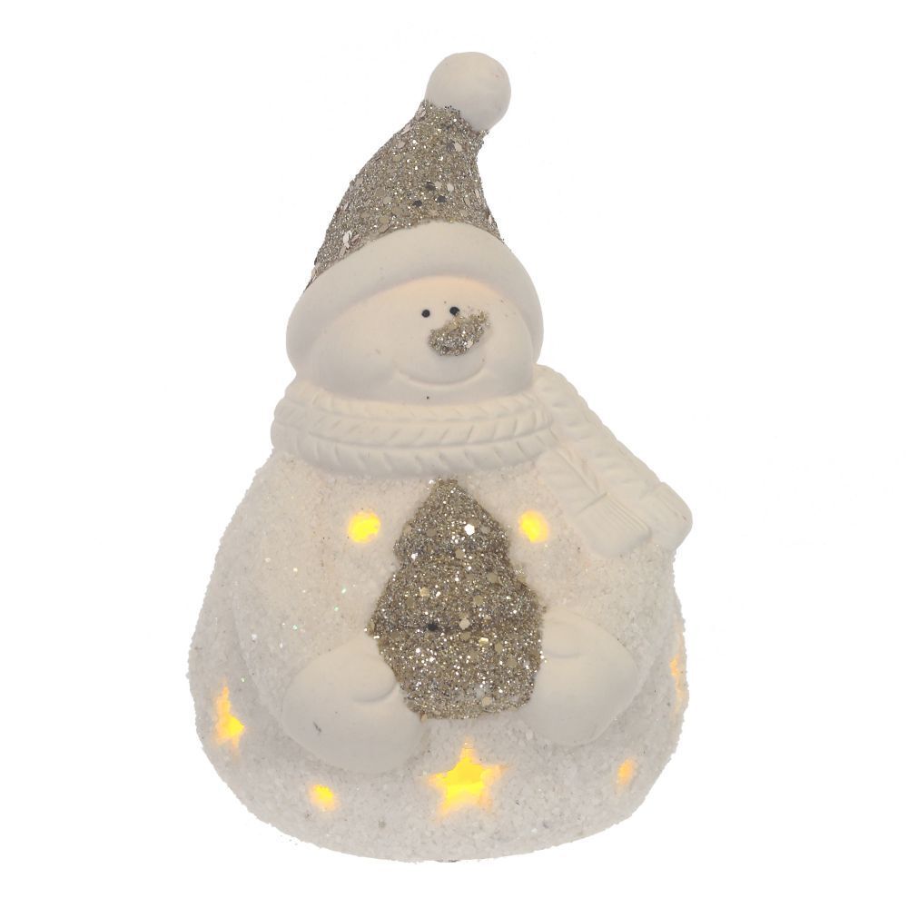 GAEM Фигурка декоративная "Снеговик с подсветкой" (2xLR44), L6 W7 H10 см, 2в.