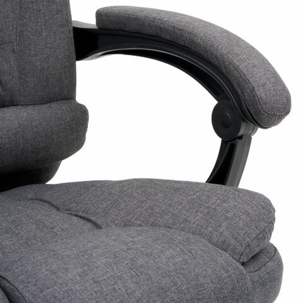 Кресло офисное CROMEX (КРОМЕКС) "Chill MS-005", с функцией вибромассажа, подножка, ткань, серое, 532959