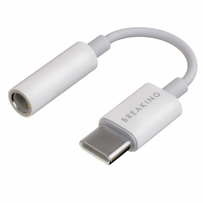 Адаптер Breaking, AUX 3.5мм - USB-C (Белый)
