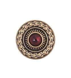 Народные промыслы AM-4195 Пуговица «Лебедь» мал. (латунь, янтарь)