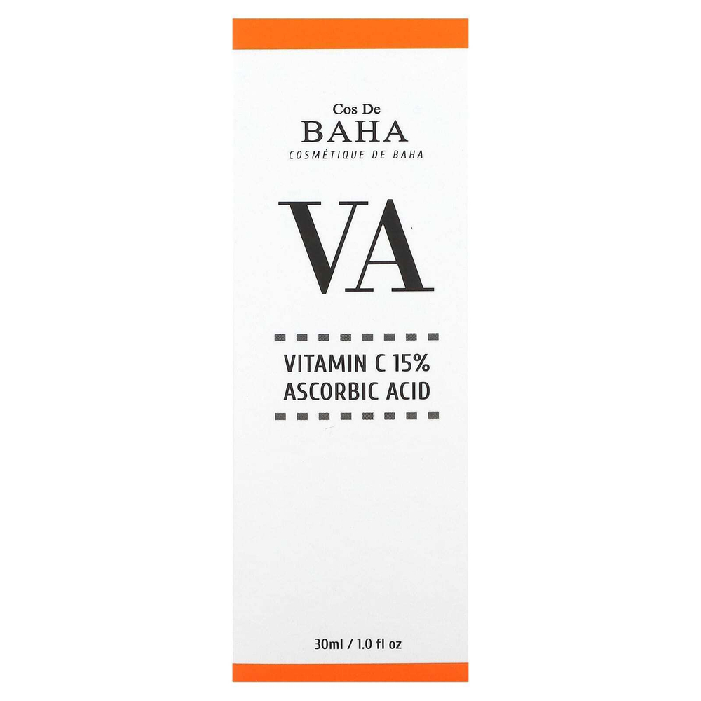 Cos De BAHA, VA, сыворотка с витамином C и 15% аскорбиновой кислотой, 30 мл (1 жидк. унц.)
