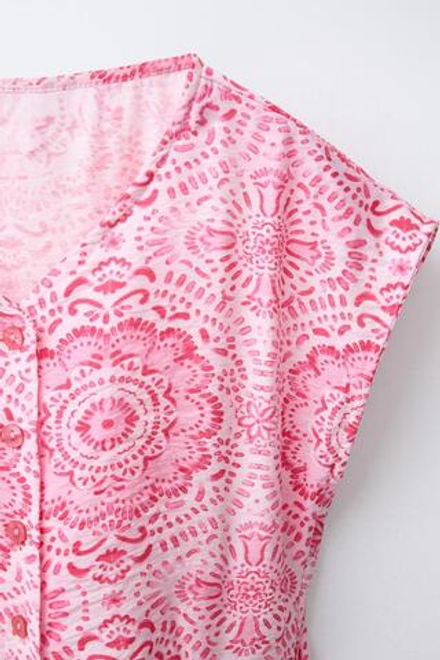 ZARA ПЛАТЬЕ С ПРИНТОМ, УЗЛОМ И ДЕКОРАТИВНЫМ ВЫРЕЗОМ, РОЗОВЫЙ