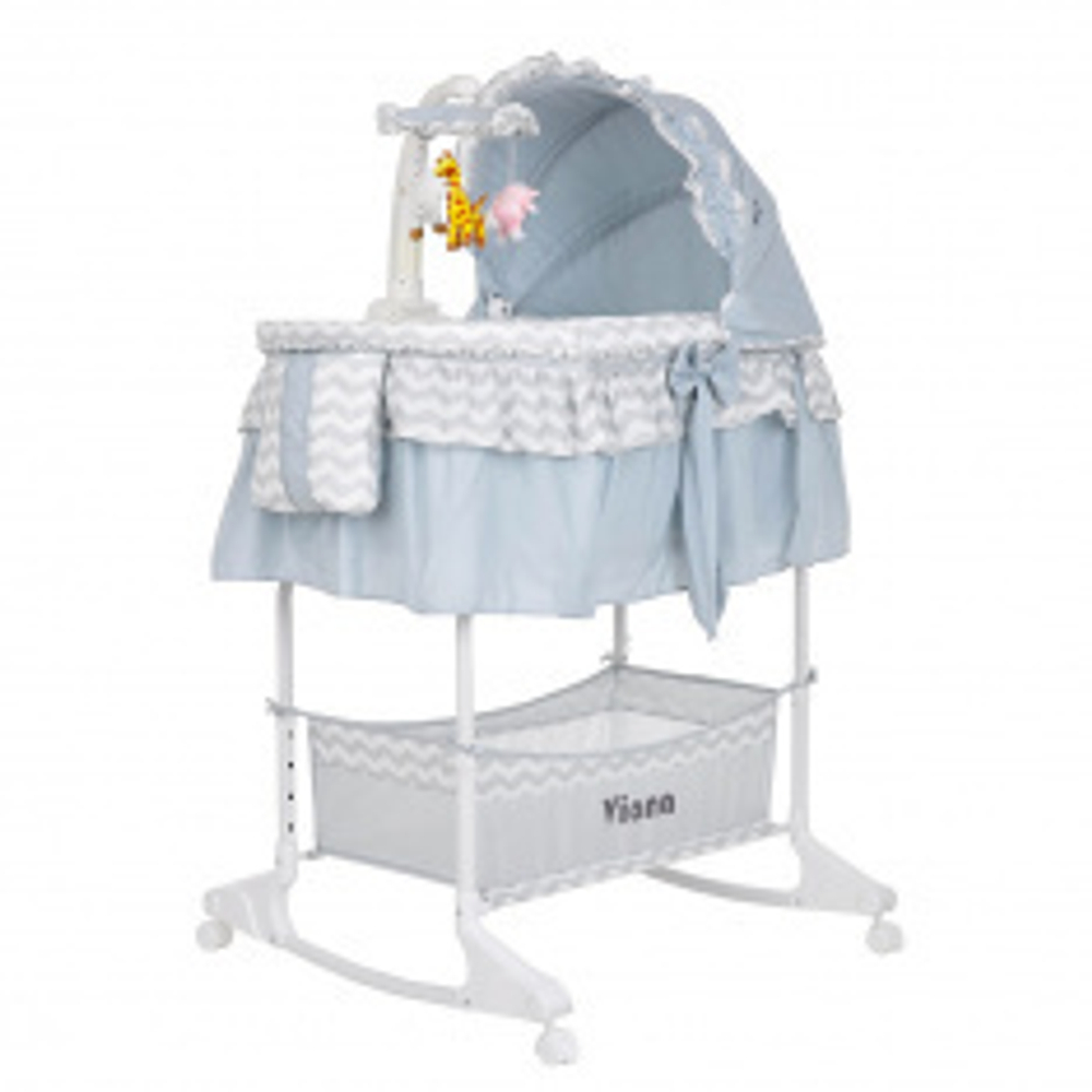 PITUSO КОЛЫБЕЛЬ 3 В 1 VIANA НА КОЛЁСАХ WAVE GREY/СЕРЫЙ