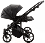 Детская коляска для двойни Adamex Leo Duo Deluxe 2 в 1 DUO-SA2 (ЧЕРНАЯ КОЖА)