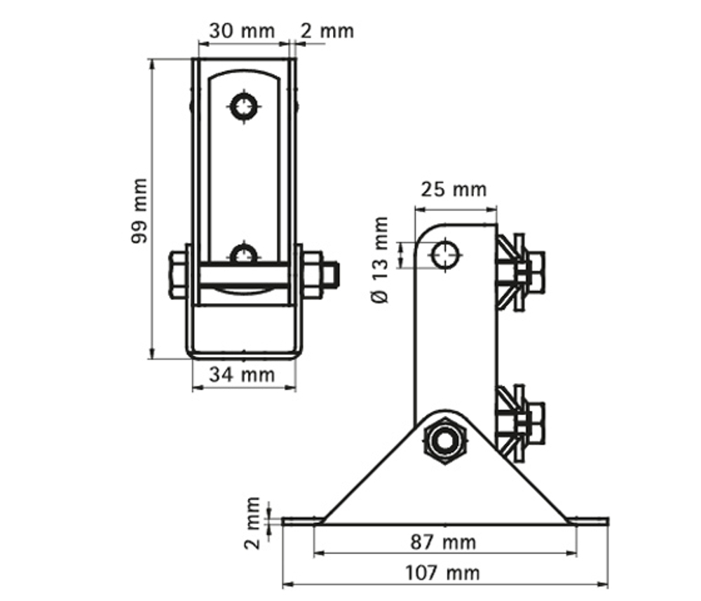 BIS RapidRail Шарнирный держатель профиля WM1-30
