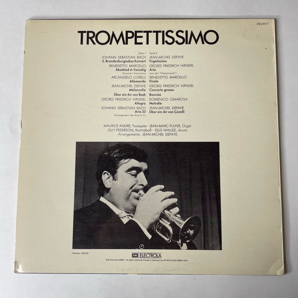 Винтажная виниловая пластинка LP Maurice Andre Trompettissimo (Германия 1971)