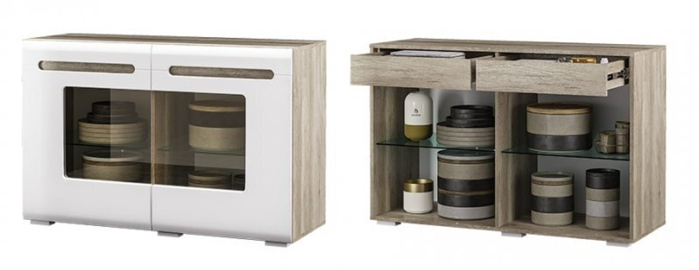 Комод "Наоми" КМ-10 дуб каньон/белый глянец(последний экземпляр)