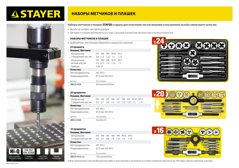 STAYER MaXCut, 20 предмета, легированная сталь, набор метчиков и плашек (28012-H20)