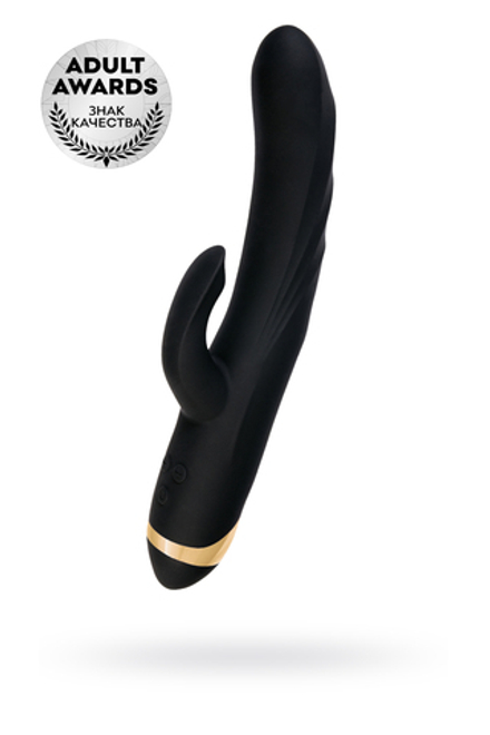 Вибратор с клиторальным стимулятором WANAME D-SPLASH Thunder, силикон, черный, 24,2 см