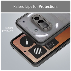 Защитный чехол с черными рамками для Nothing Phone 3a, задняя крышка тонированная прозрачная