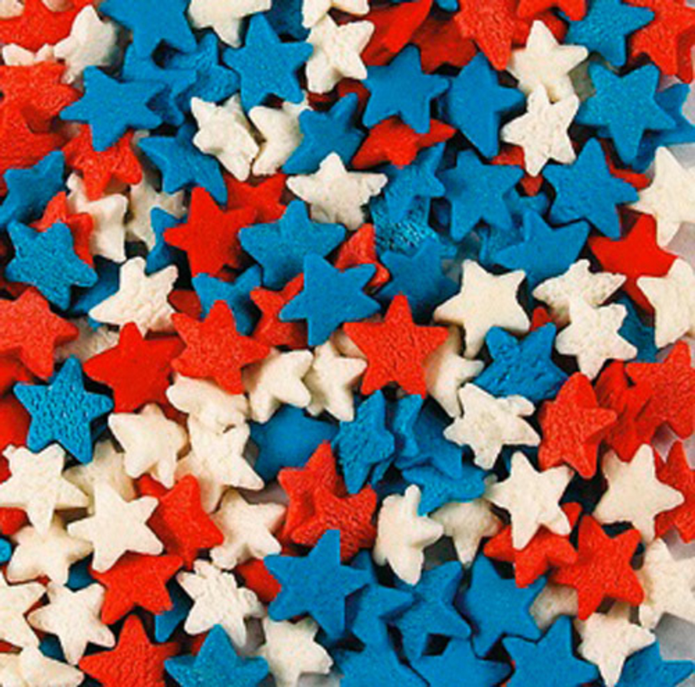 Посыпка "Звезды" белые, красные, синие, 50 гр.