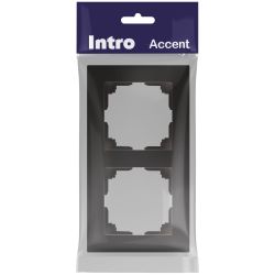 Рамка для розеток и выключателей Intro Accent 6-502-05 на 2 поста, СУ, антрацит