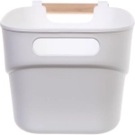 Корзинка для хранения с бамбуковой ручкой «БРАМИНГЕМ», цвет белый, 27*14.5*12см