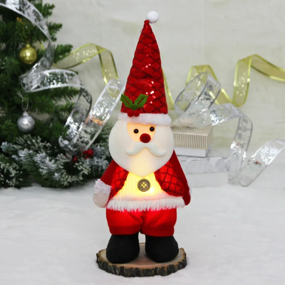 Сувенир новогодний «Новогоднее настроение - Дед Мороз» 14*36*8 см, Красный (с подсветкой)