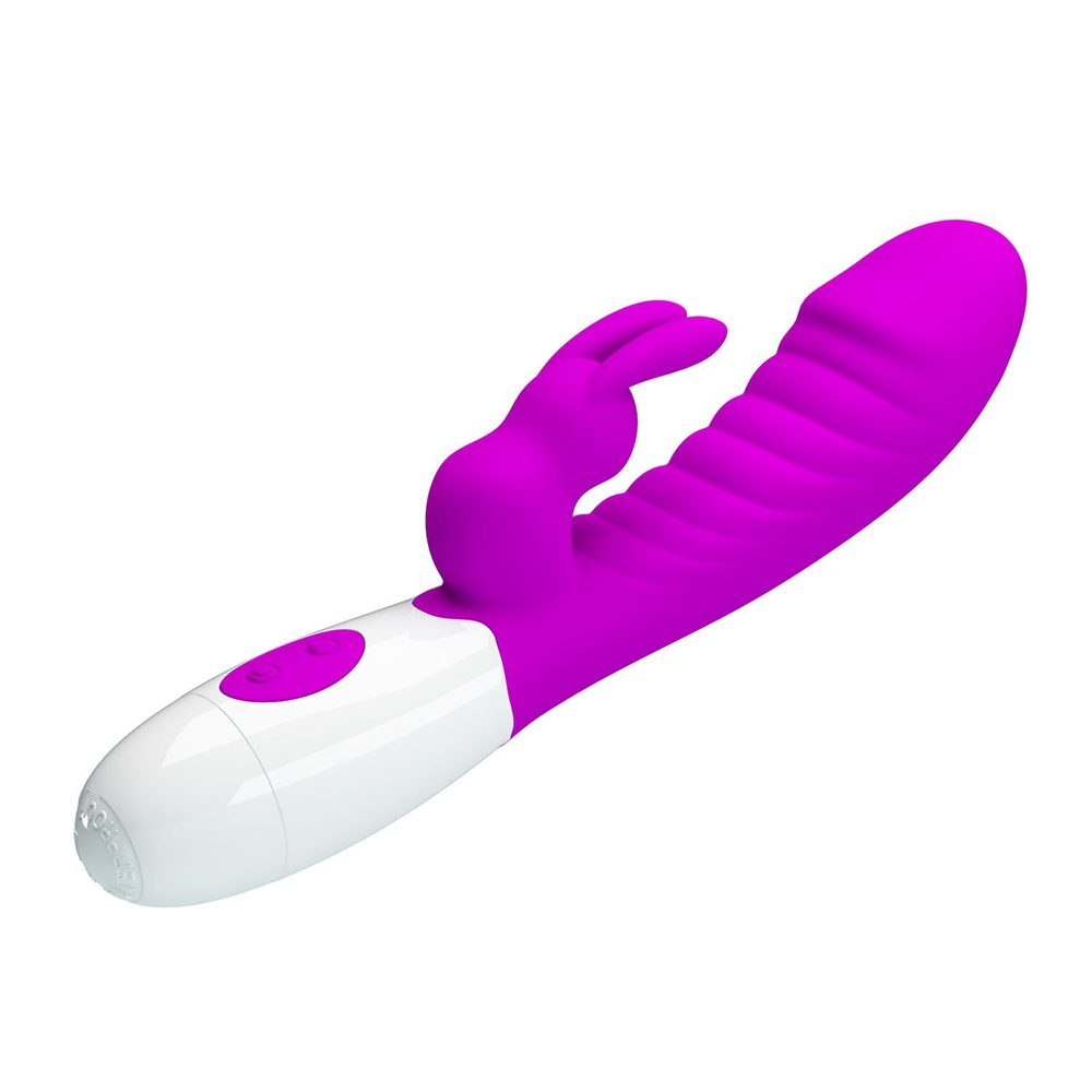 Лиловый вибратор-кролик Naughty Bunny - 19,8 см.