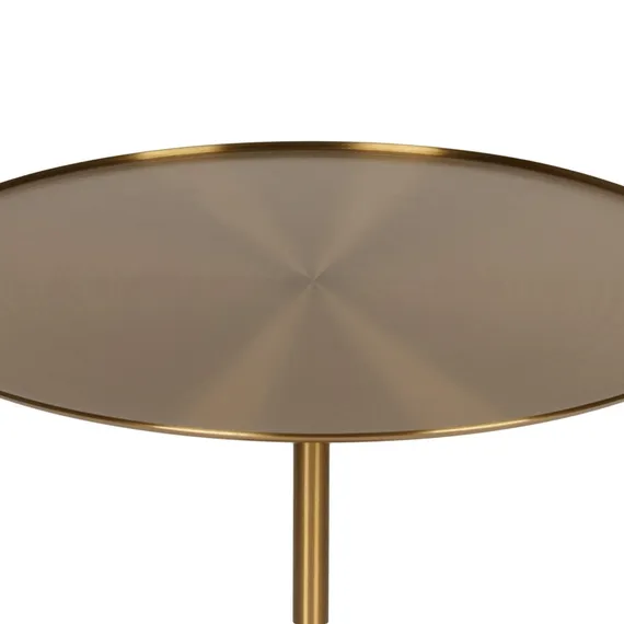 Кофейный столик Brasil 2, Ø45х61 см, черный мрамор, золотистая сталь