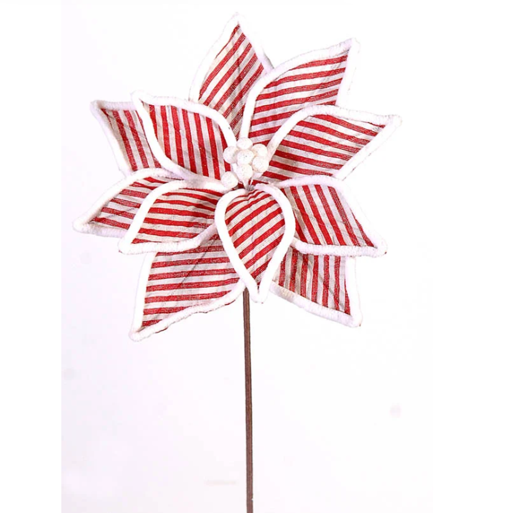 Пуансеттия в полоску на стебле 50 cm  [Арт.15506]