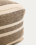 Aylin Пуфик из хлопка с джутовой вышивкой бежевый 60 x 60 см