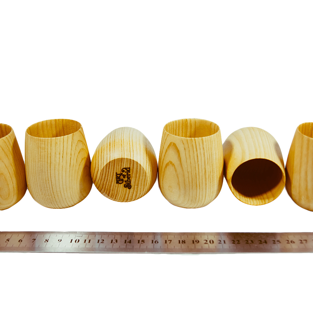 Набор деревянных стаканов (бокалов) из древесины кедра 6 шт