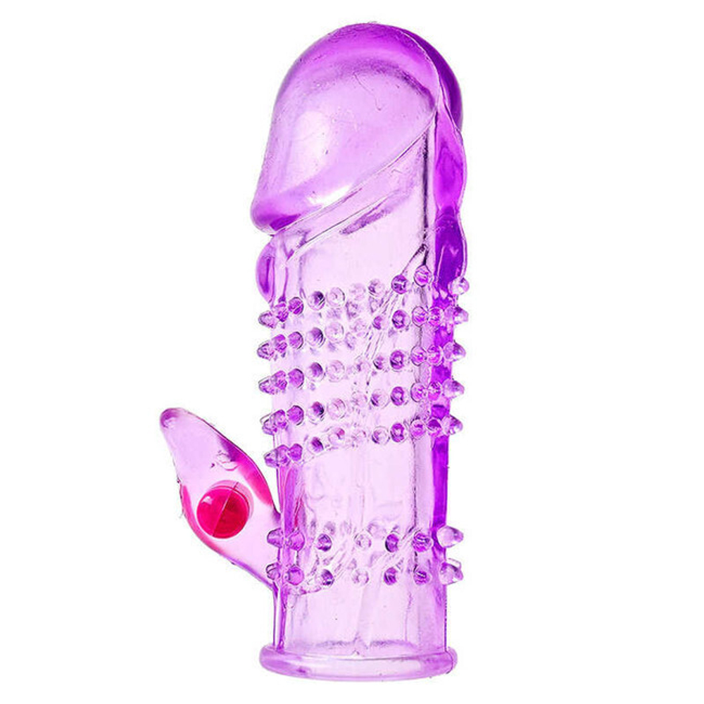 Насадка на фаллос, с вибрацией и коготком для стимуляции клитора, фиолетовый (Цвет: фиолетовый)