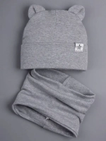 Шапка с ушками осенняя и снуд для детей